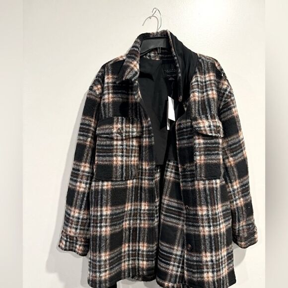 NEW SANCTUARY shay shacket in essex plaid  jacket, coat size XXL - Picture 9 of 11